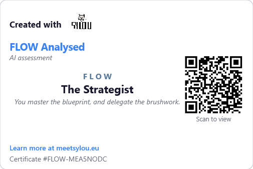 FLOW Pledge Badge for Runga Ahi: FLOW collaboration style 'The Strategist'